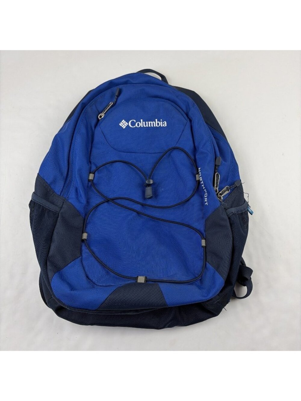 Columbia Northport Backpack Blue Laptop Sleeve Bungee Cord Hiking Daypack